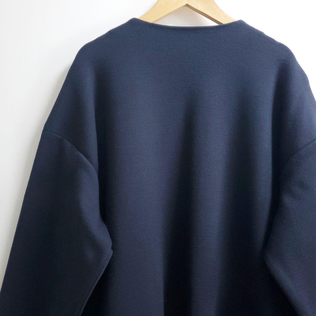 訳あり☆マッキントッシュ ダブルフェイス ウール ニット ロングコート ネイビー