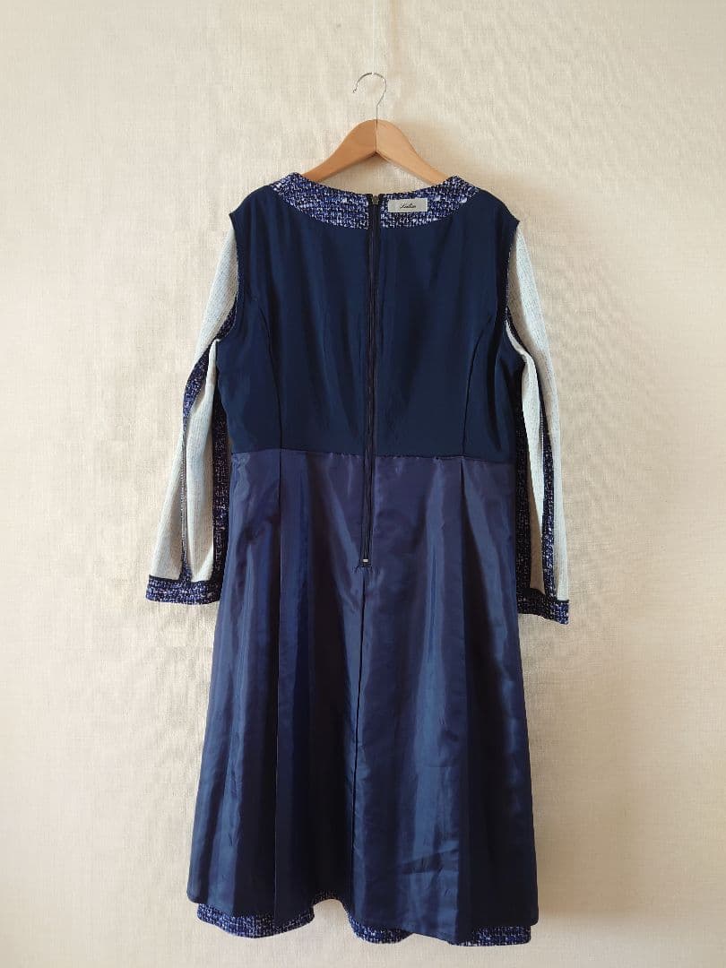 Leilian　レリアン　ワンピース 　ネイビー　ブルー