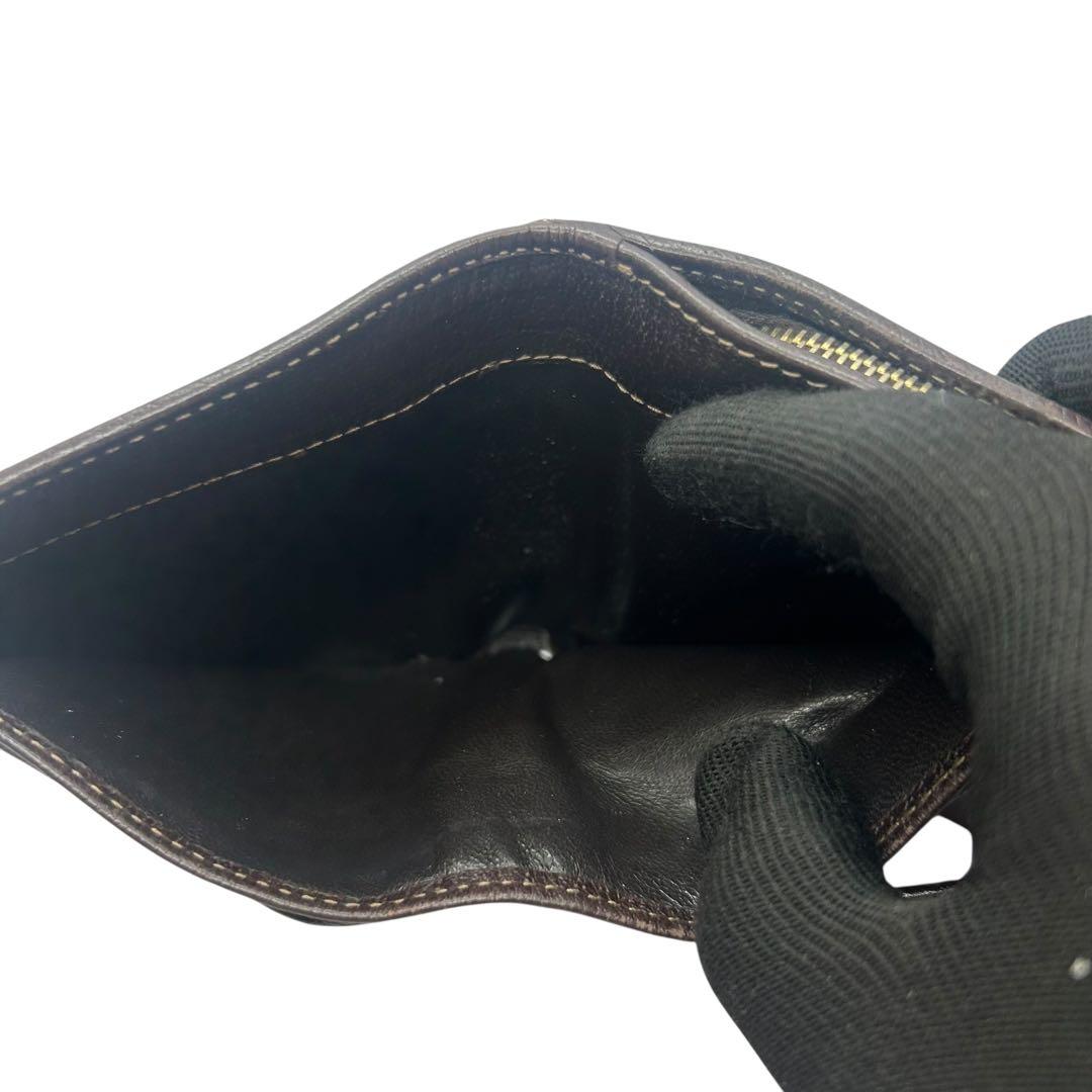 希少✨グッチ 二つ折り財布 アビー Dリング GGキャンバス ブラウン レザー