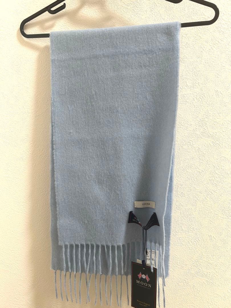 タグ付き新品☆コヒナ　ウールマフラー　ライトブルー