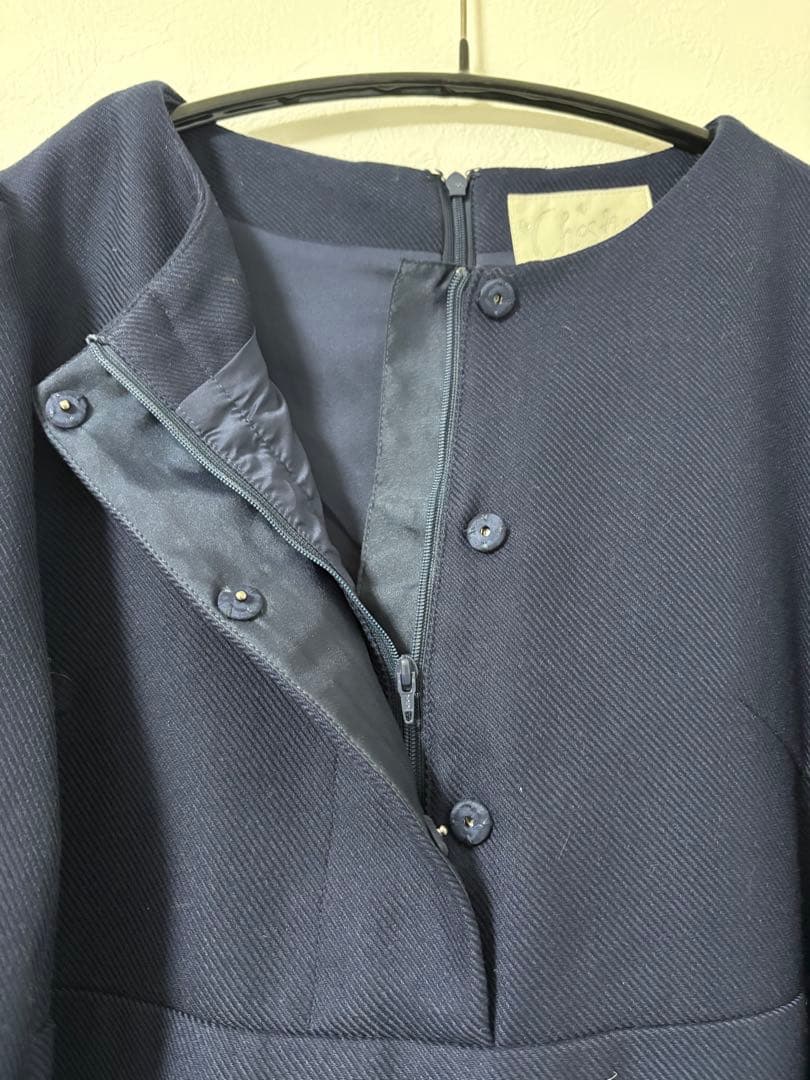 美品　Chesty 花柄刺繍ワンピース　ネイビー　パンジー　サイズ1