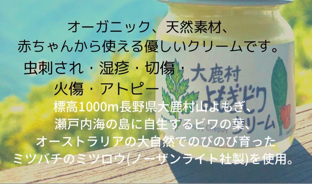 《 薬用万能＊無農薬　よもぎビワクリーム 40ml 》