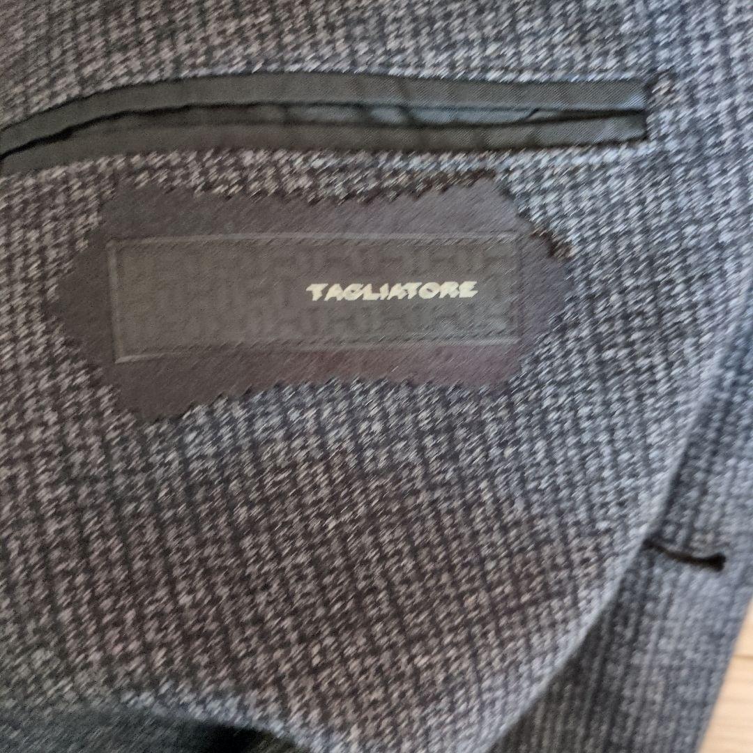TAGLIATOREダークグレー チェック柄 テーラード　イタリア製