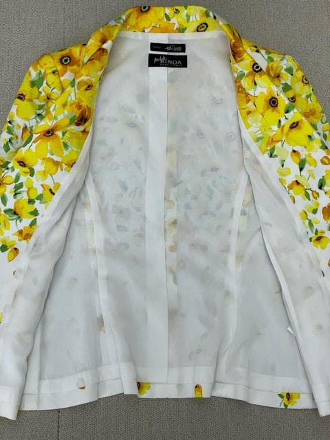 L02551）銀座マギー michele BINDA フラワープリントジャケット