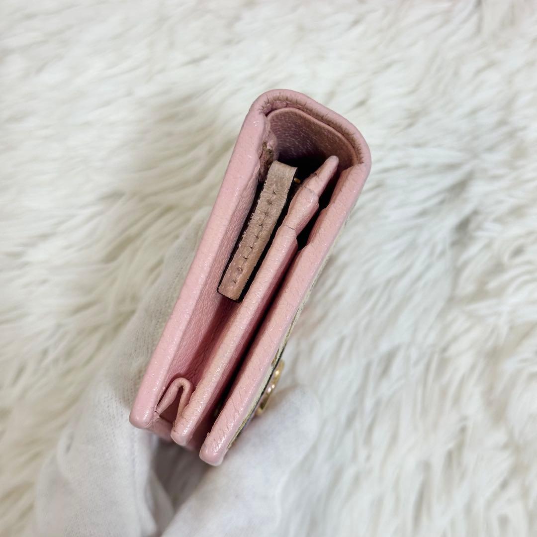 日本限定✨️GUCCI 2つ折り財布 ダブルG フローラ 総柄 ピンク