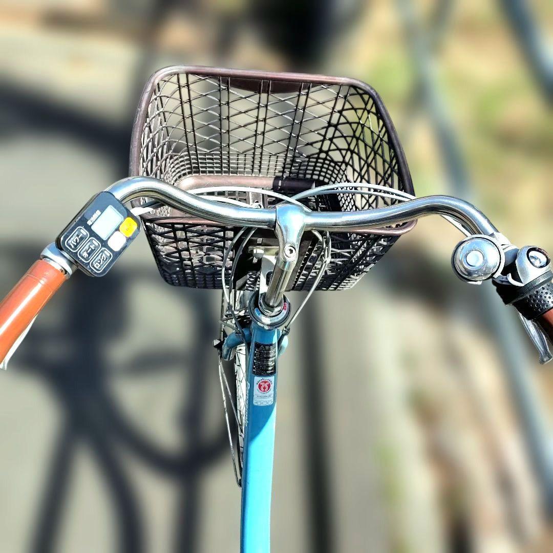 Panasonic 電動アシスト自転車 水色 バッテリー，充電器付，即乗れます