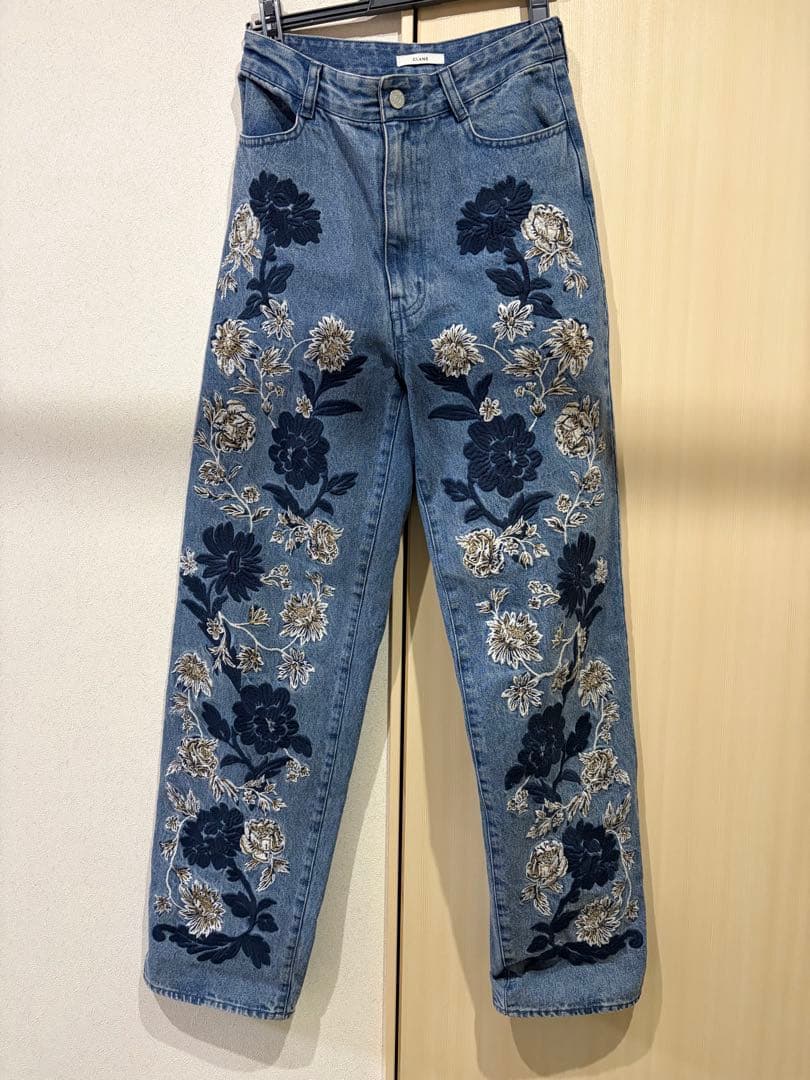 CLANE クラネ FLOWER EMBROIDERY PANTS 刺繍
