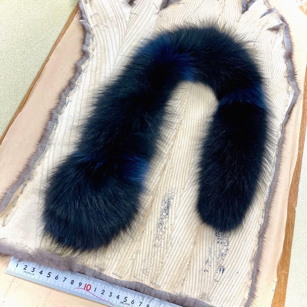 blue fox muffler／黒　ネイビーブルー／GAKE日本製❣️
