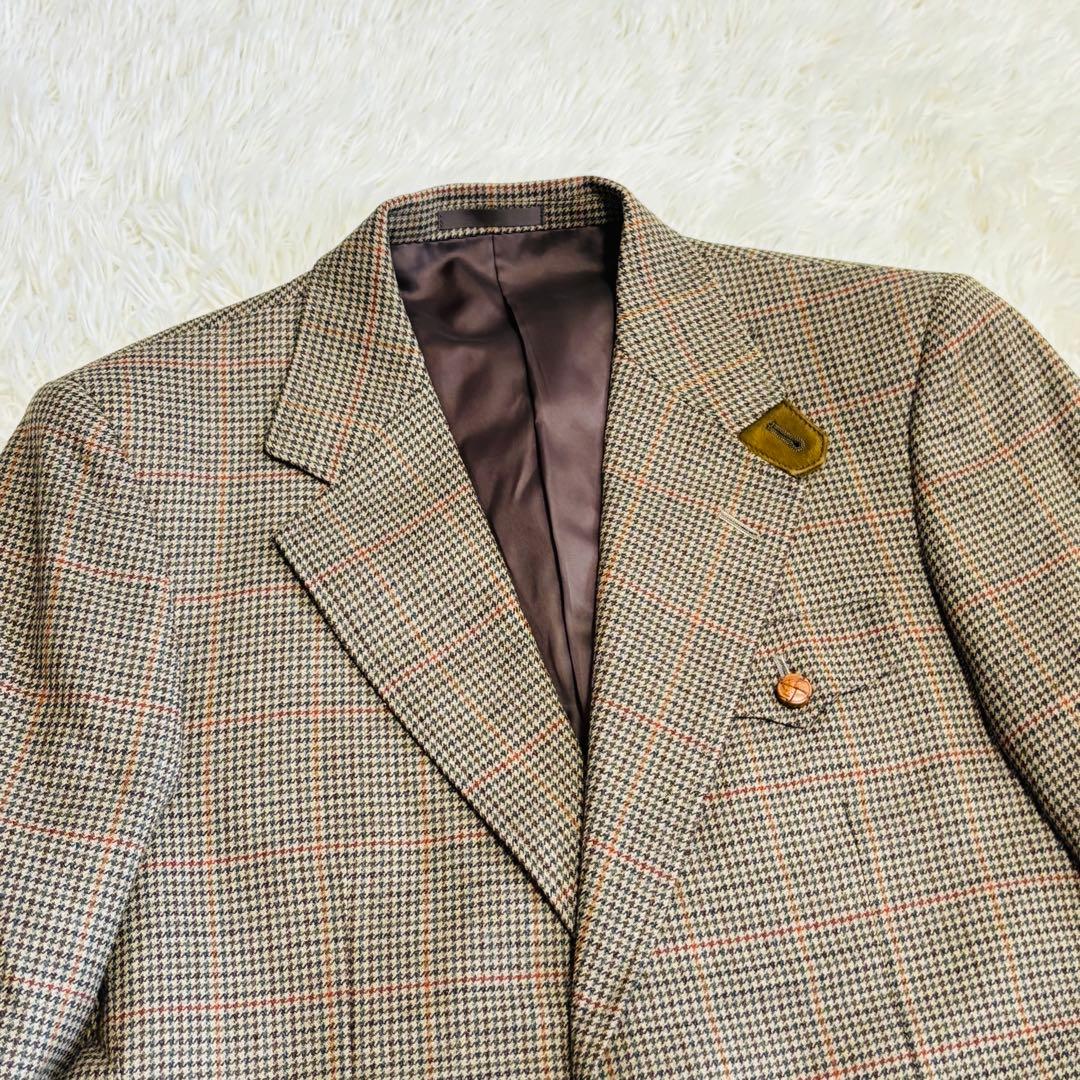 BURBERRY バーバリー テーラードジャケット 胡桃ボタン 千鳥柄 M