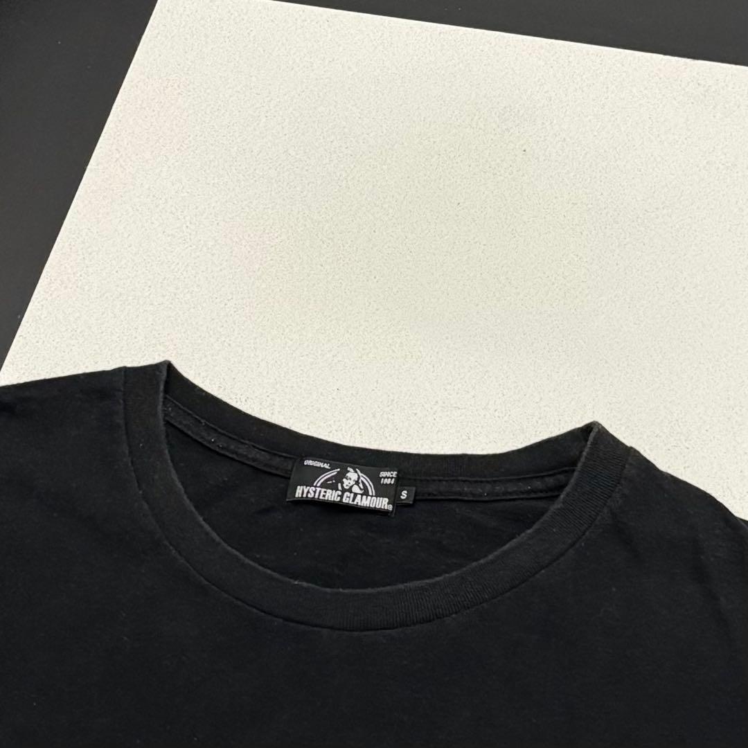 美品 ヒステリックグラマー ガール ロゴ ポケット Tシャツ S ブラック 黒