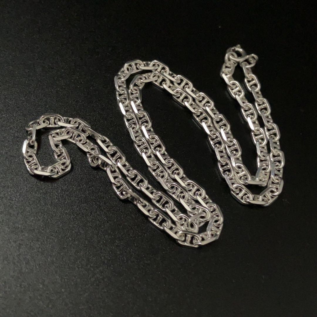 【幅4mm45cm】ネックレス アンカーチェーン　シルバー925 2488