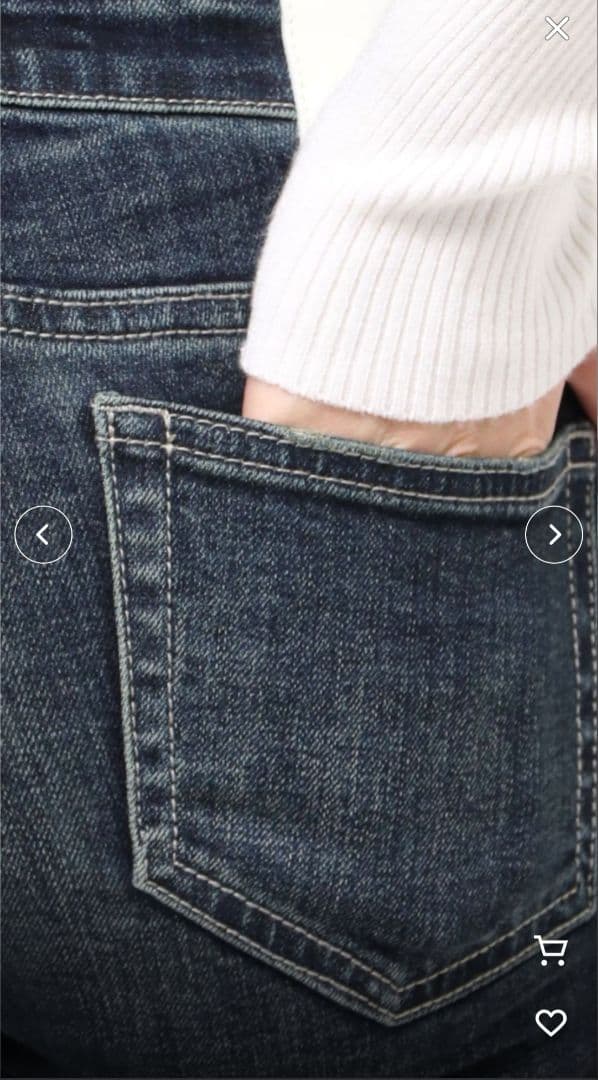 新品　GYDA　ハイウエストクロススキニーデニムパンツ　インディゴ　サイズS