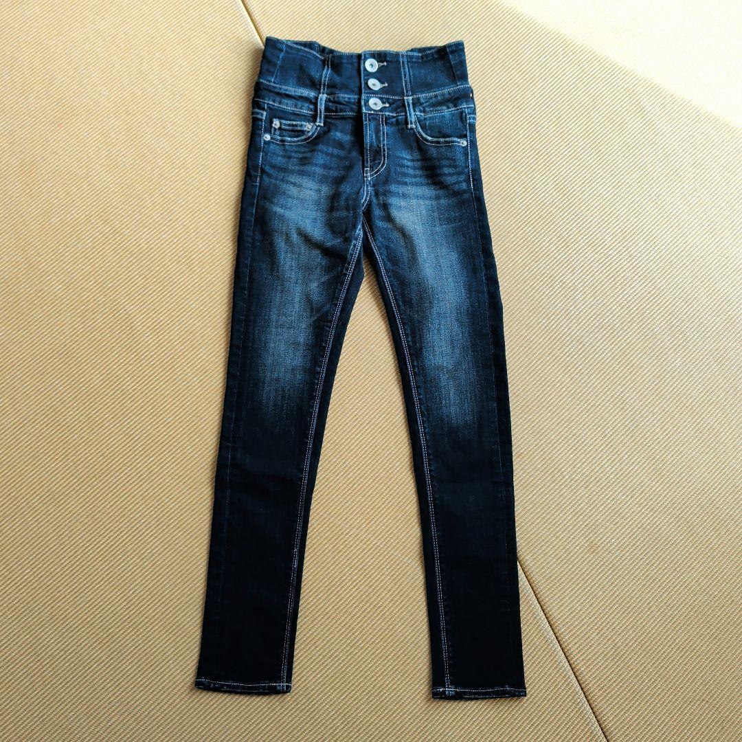 新品　GYDA　ハイウエストクロススキニーデニムパンツ　インディゴ　サイズS