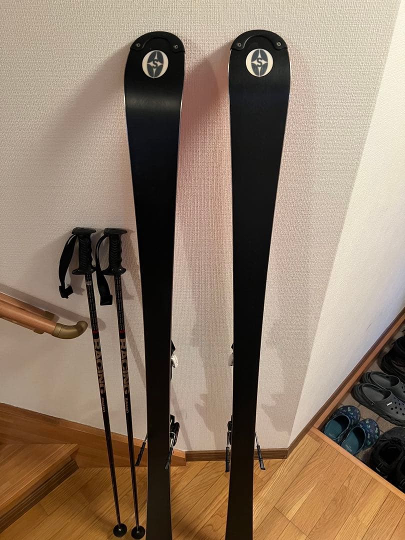 OGASAKA TC-YS 165cm 基礎スキー板　ストック付き