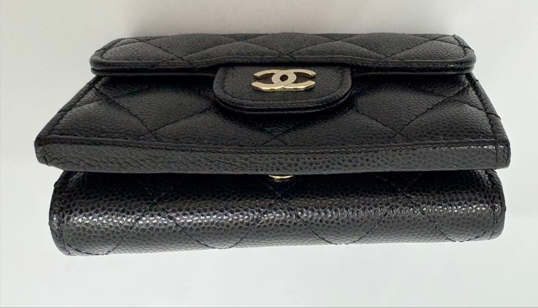 美品　シャネル　CHANEL 財布　三つ折り財布　ミニウォレット　マトラッセ