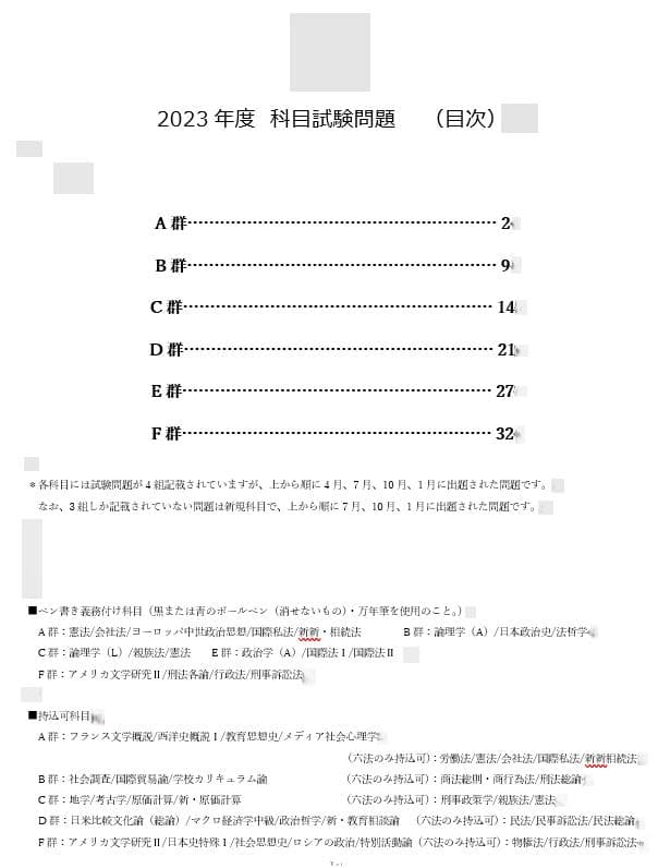 【N20】慶應通信　科目試験　過去問　2011～2019・2023年（10年分）