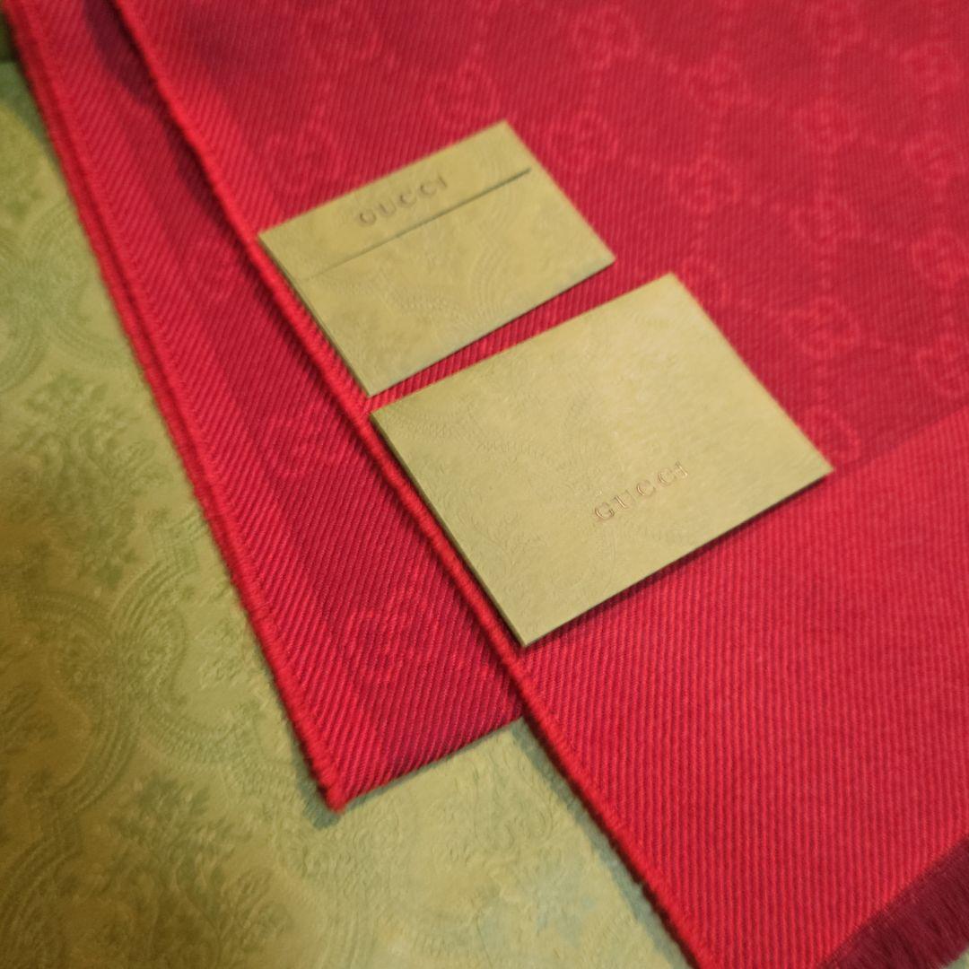 ❤新品箱袋付き❤GUCCI マフラー ショール スカーフ❤レッド❤