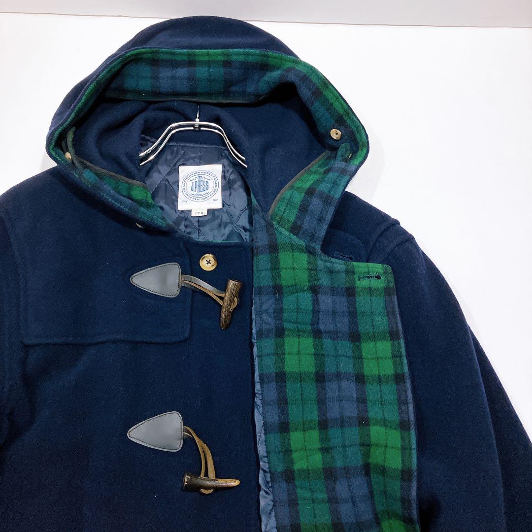 【逸品】J.PRESS ロングダッフルコート　裏キルト　トグル　ネイビー