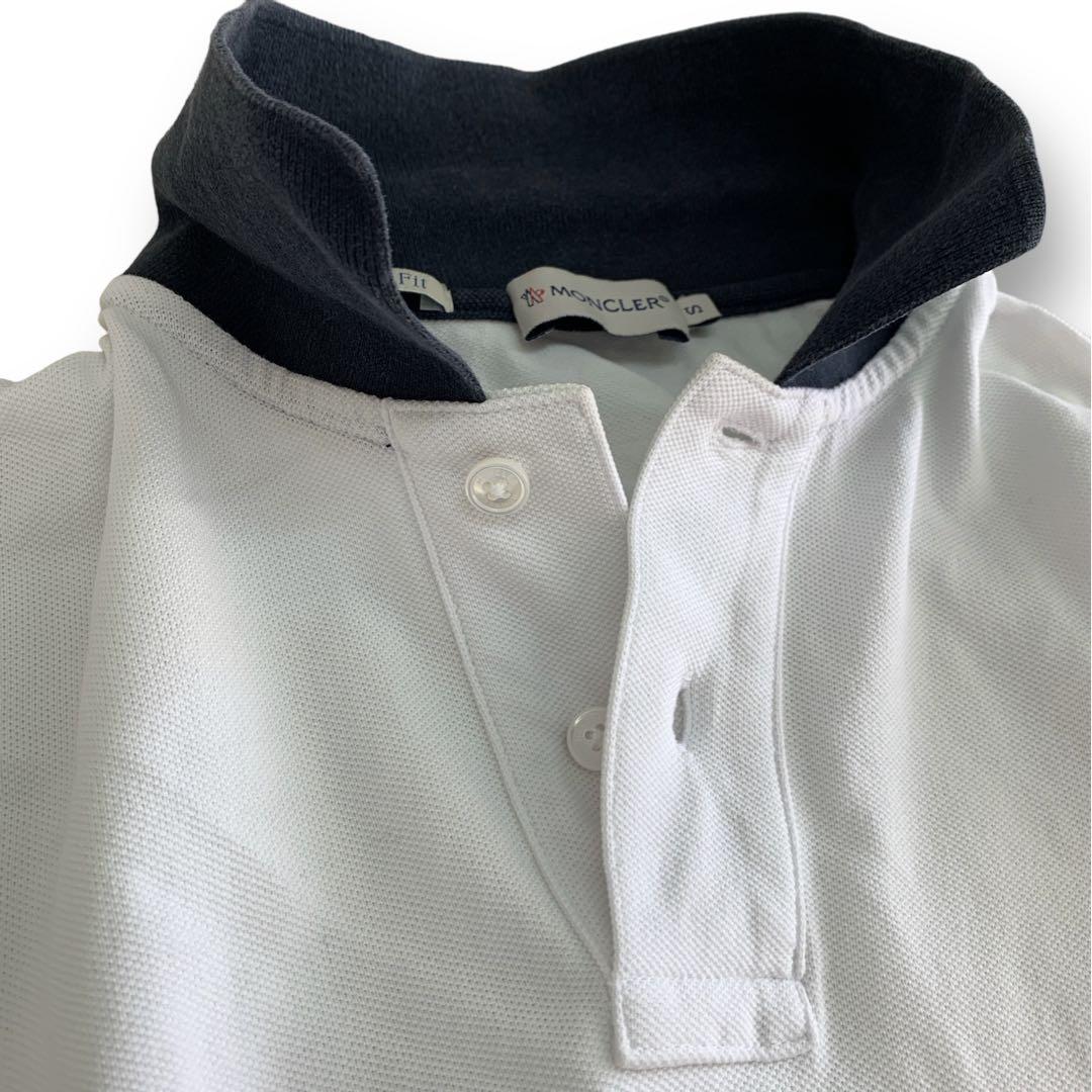 【美品】 モンクレール MONCLER トップス S ポロシャツ 半袖 ホワイト