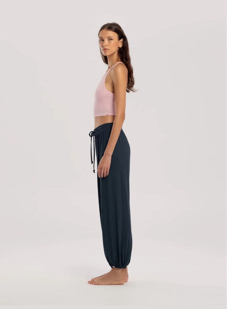 BUDHI MUDRA ブラック Rib jogger pants XS