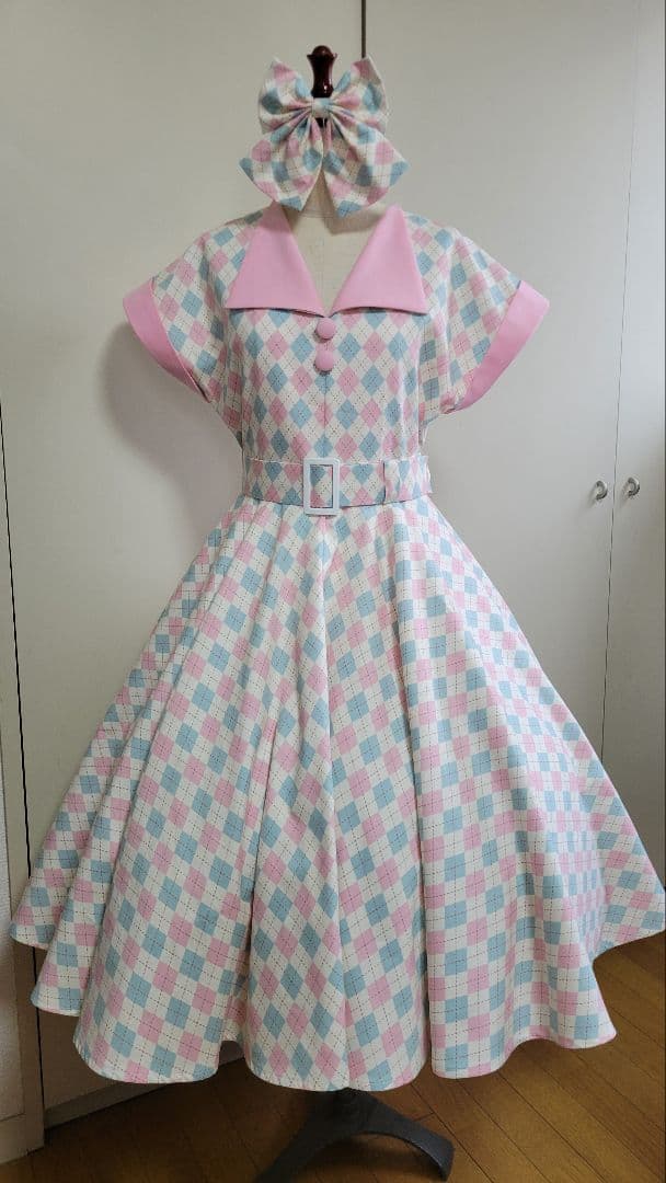 もこです ワンピース2着☆アーガイル柄☆