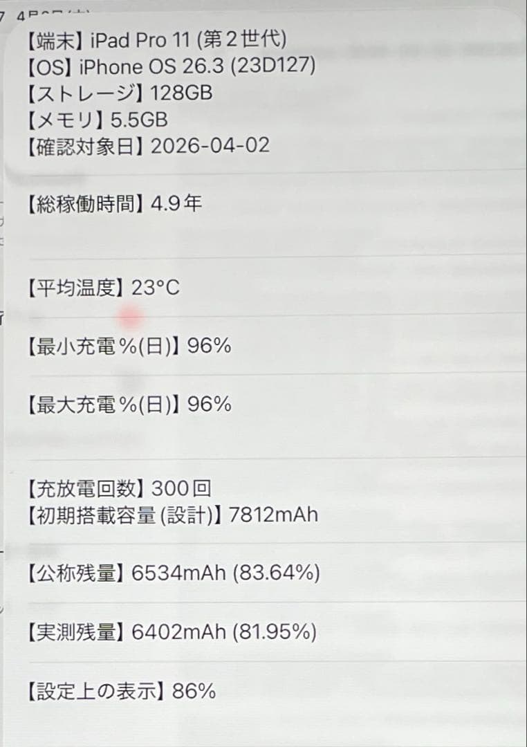 iPad Pro 11インチ　第2世代　Wi-Fi+Cellular 美品　#3