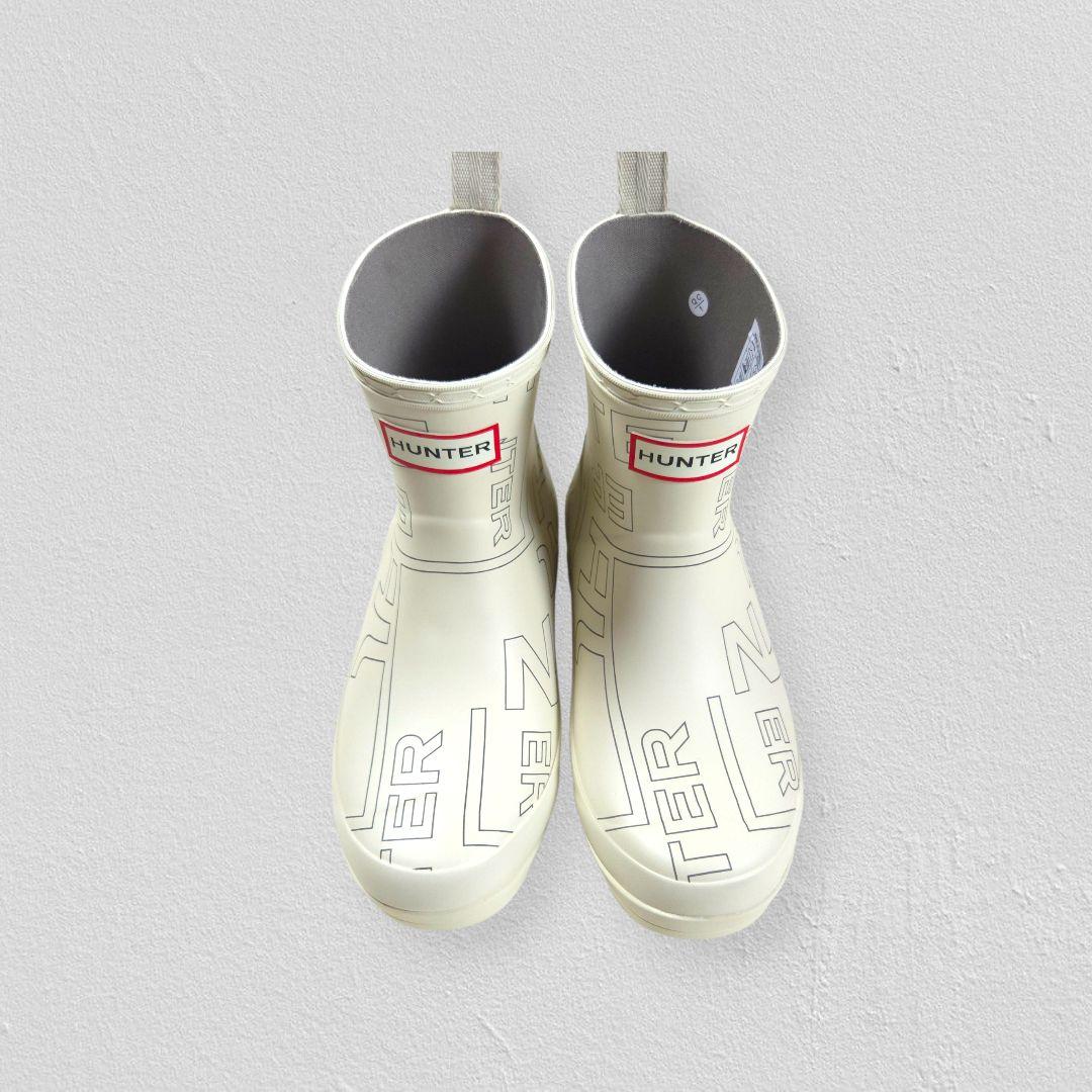 靴 HUNTER Logo Print Short Rain Boots 23cm