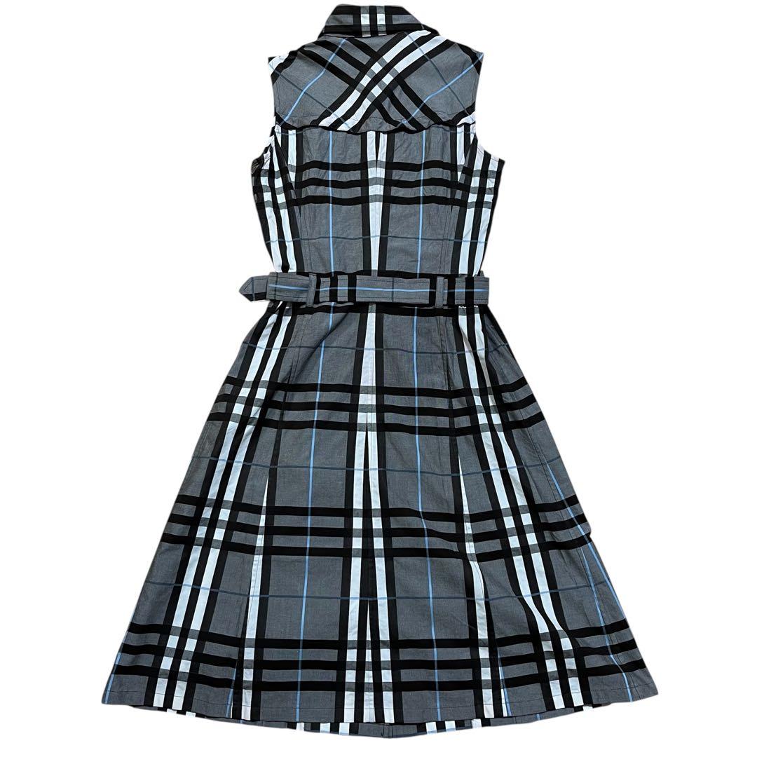 BURBERRY LONDON ワンピース ノースリーブ ノバチェック ベルト
