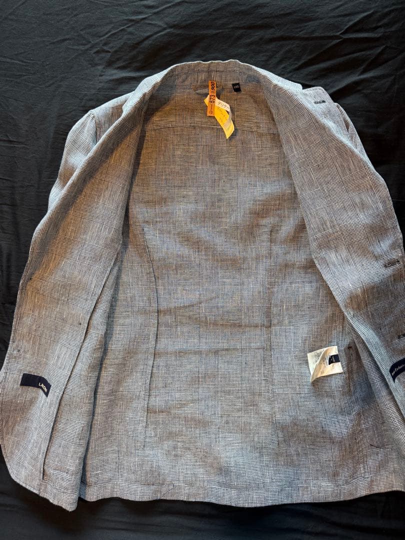 LARDINI AMAJ ミックスファブリック グレンチェック シャツジャケット