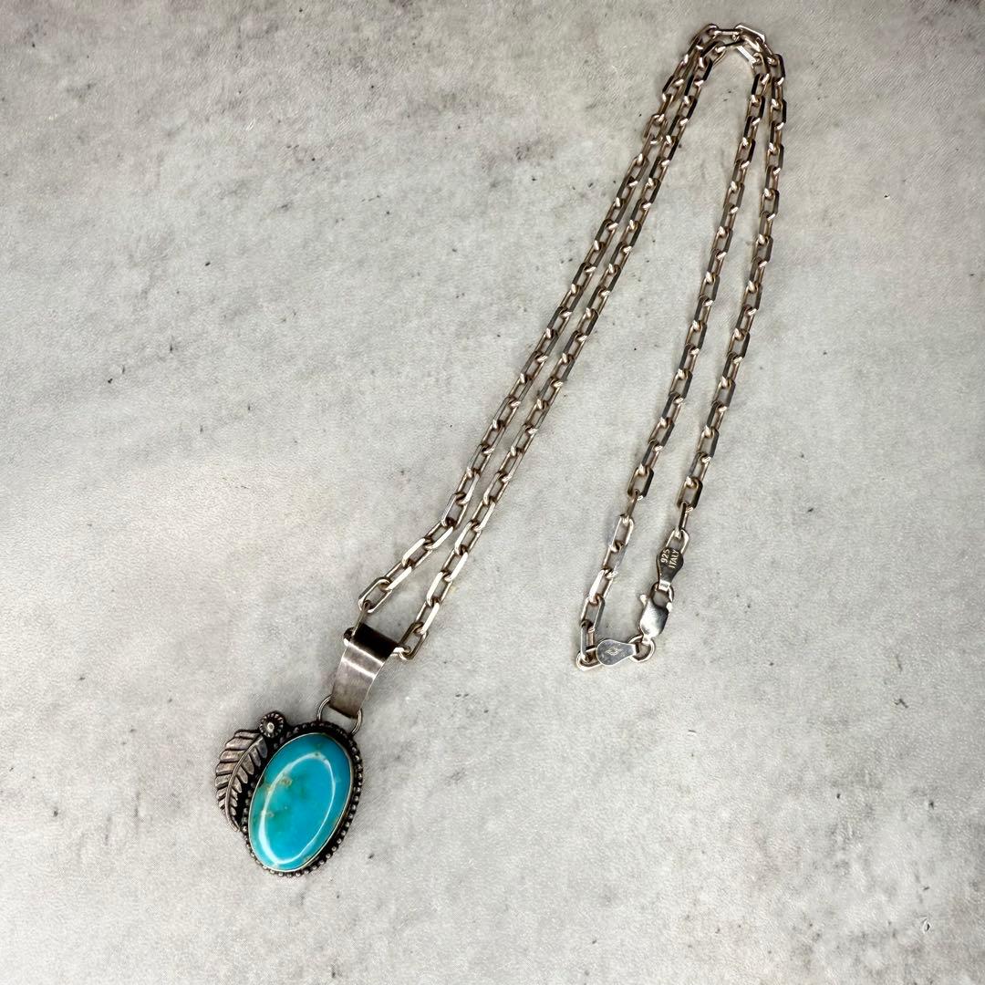 NAVAJO S Cooke ナバホ ターコイズシルバーネックレス