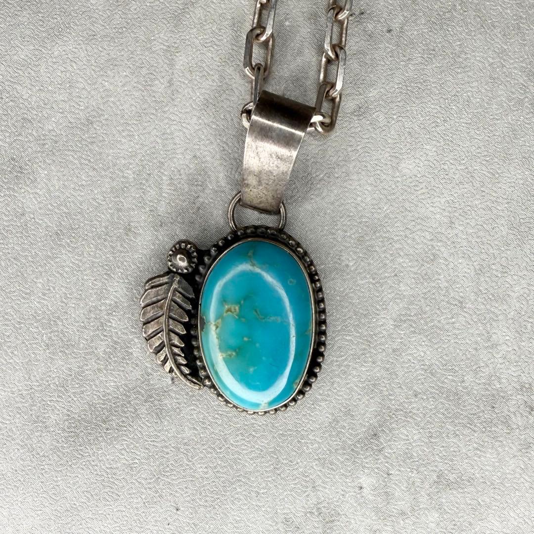 NAVAJO S Cooke ナバホ ターコイズシルバーネックレス