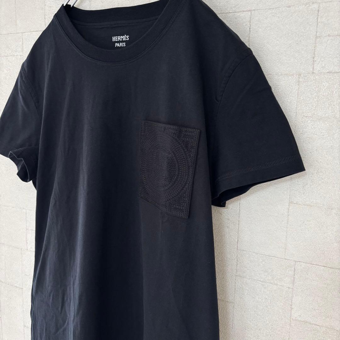 エルメス☆HERMES Hロゴ刺繍ポケット付　半袖 Tシャツワンピース　849