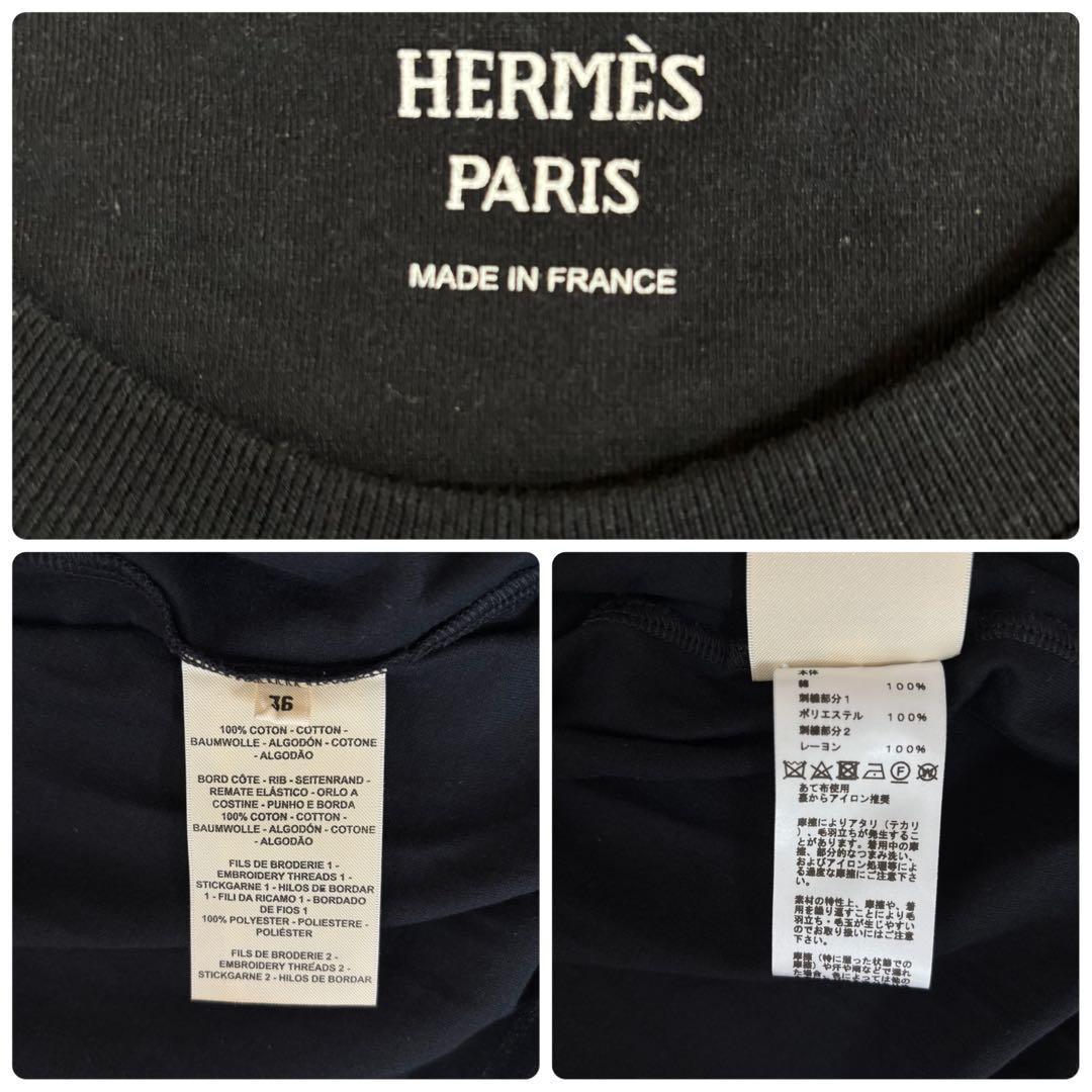 エルメス☆HERMES Hロゴ刺繍ポケット付　半袖 Tシャツワンピース　849