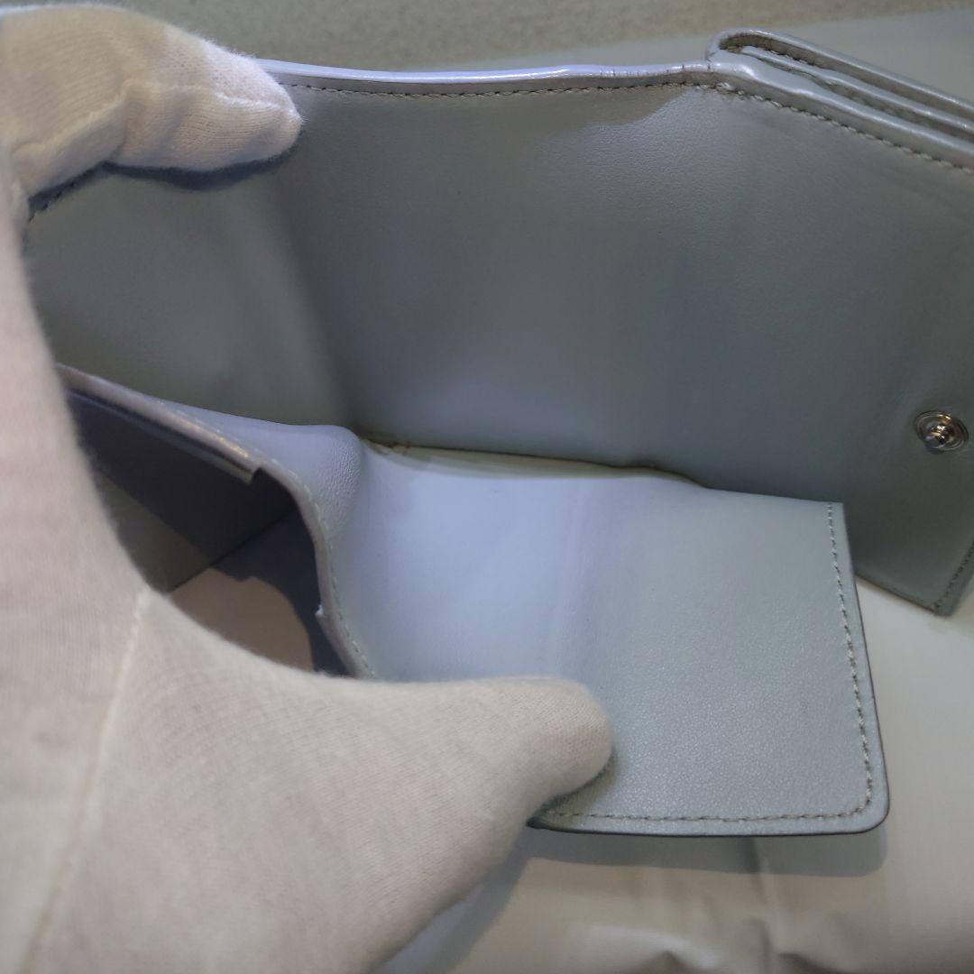 CELINE セリーヌ グレー レザー 三つ折り財布 フォールデッド ミニ財布