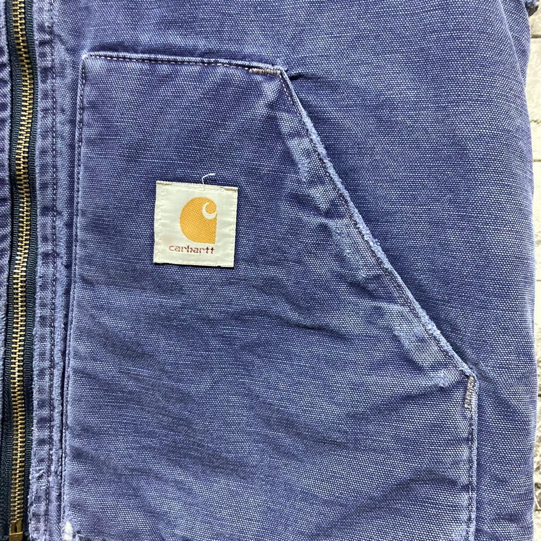 CARHARTT ダックベスト 紺 M フェード カーハート USA製 腰ゴム