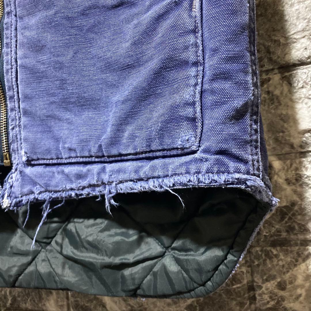 CARHARTT ダックベスト 紺 M フェード カーハート USA製 腰ゴム
