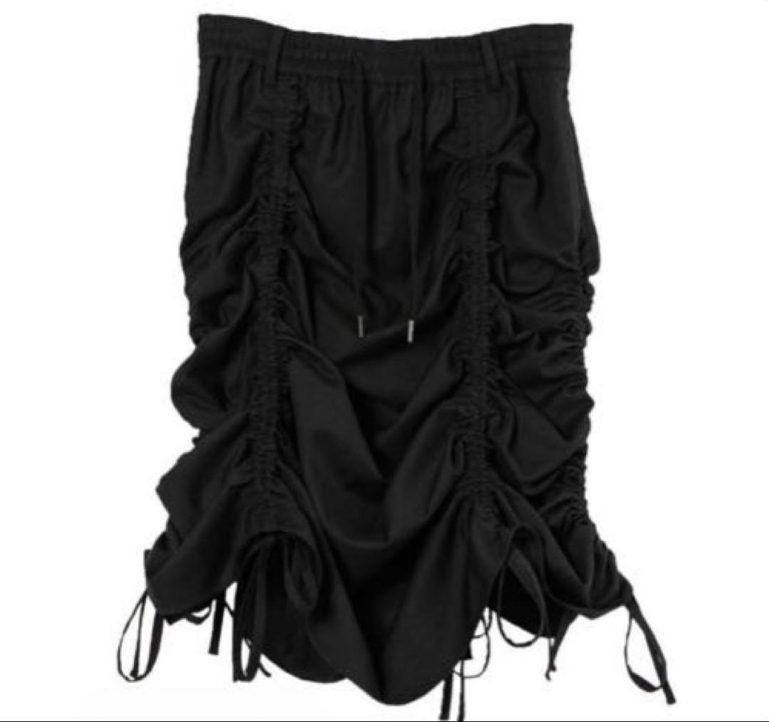 美品　not conventionalドローストリングスカート　変形　ギャザー