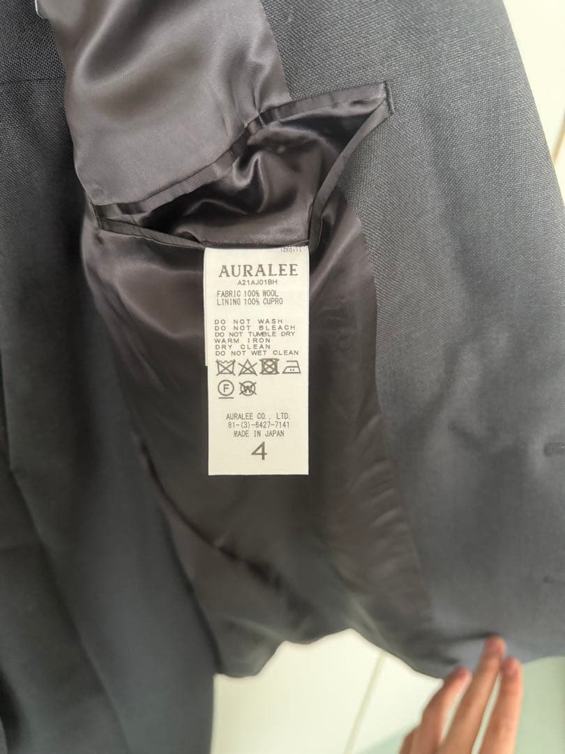 AURALEE セットアップ BLUEFACED WOOL DARK GRAY