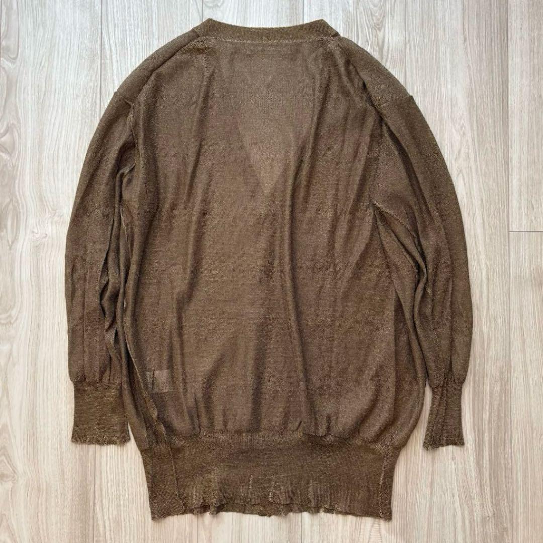 【美品】Y's ワイズ カーディガン ゴールド 2 M ダメージ加工 グランジ