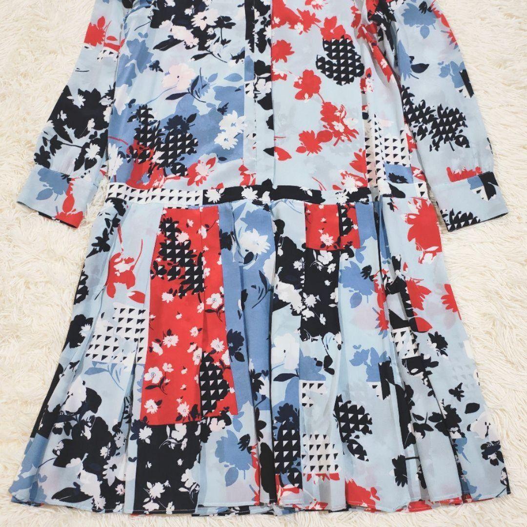 MaxMara シルク 花柄デザインワンピース 総柄 シャツワンピース 春 S