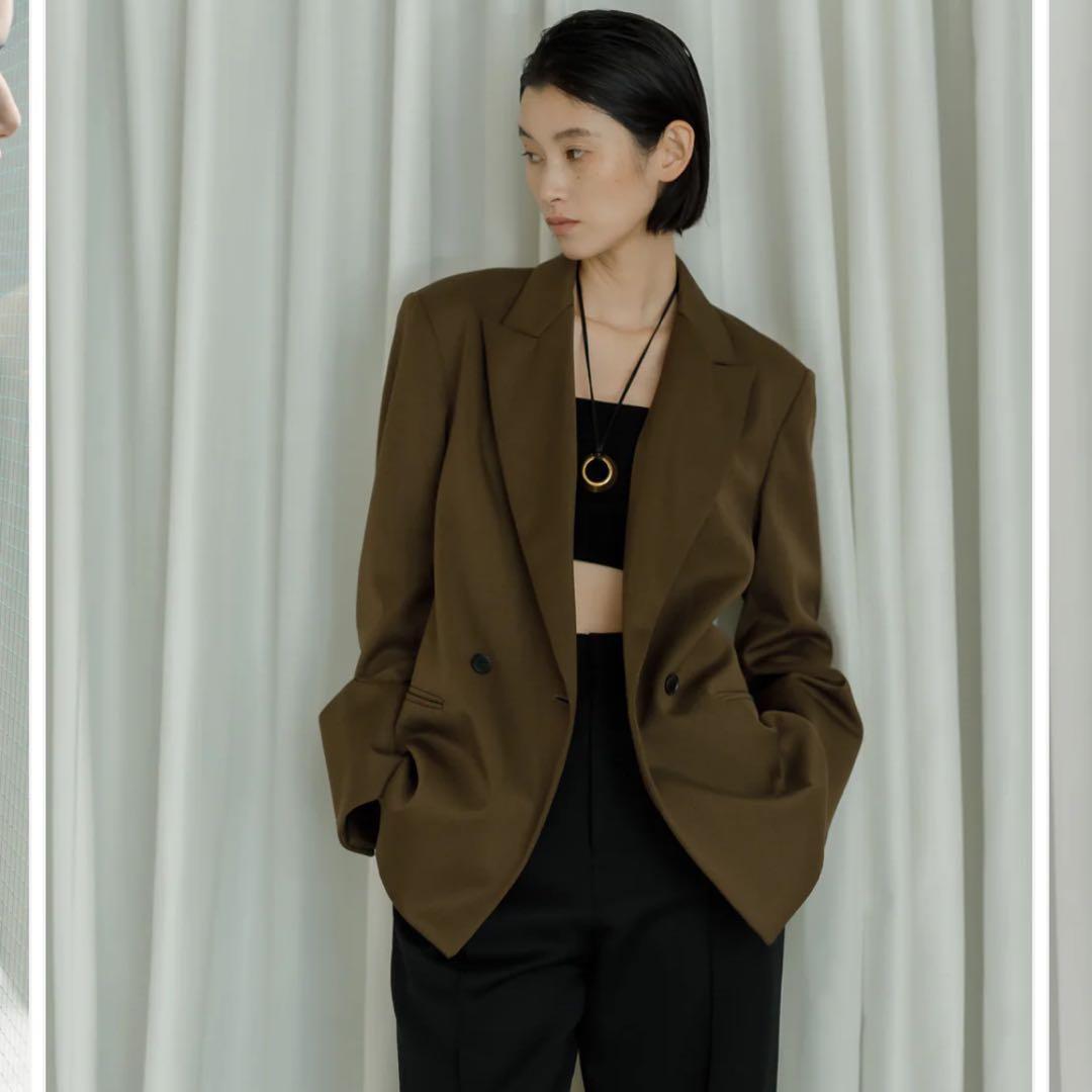 ジャケット・アウター Double breasted blazer (-olive brown-)