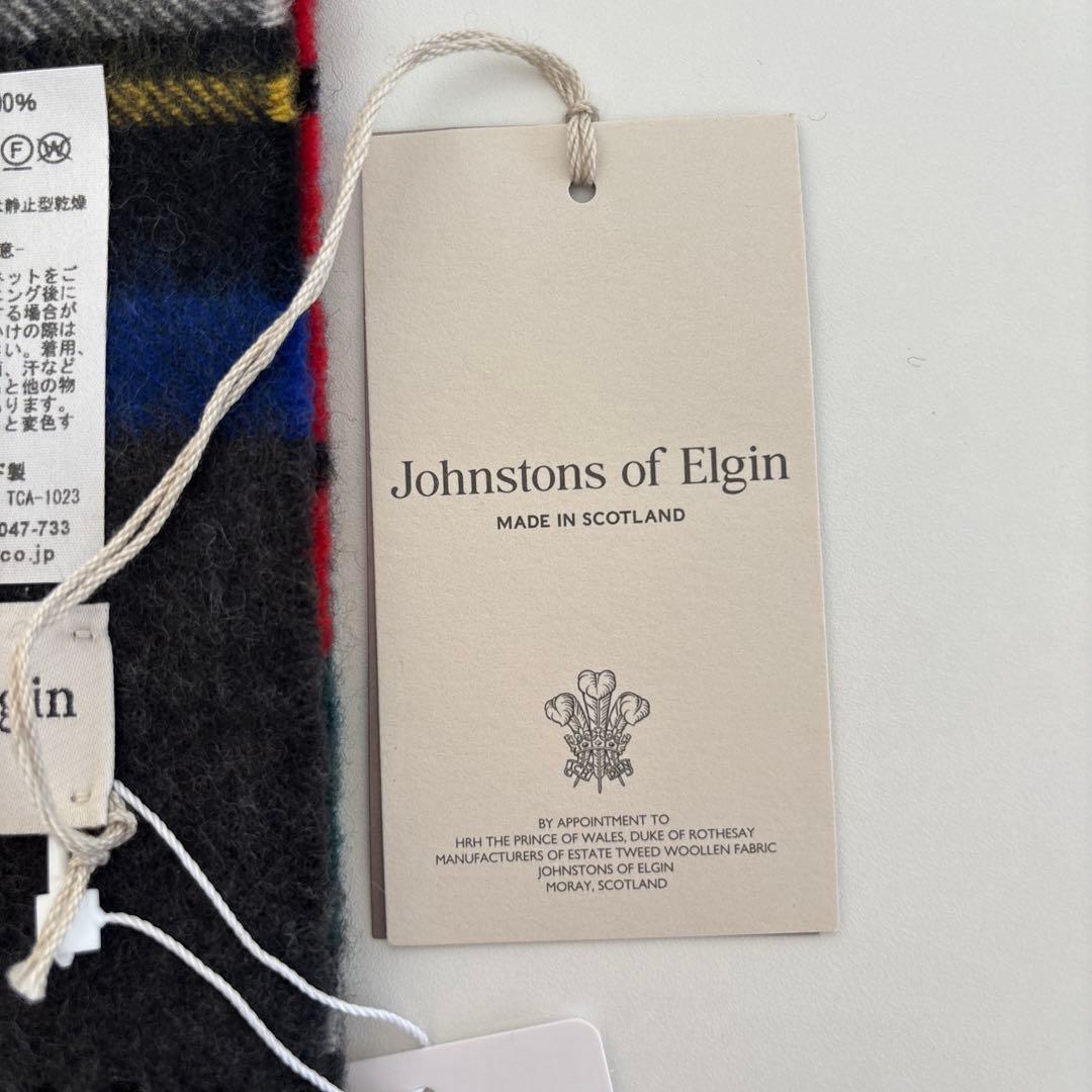JOHNSTONS 中判チェックストール.マフラー.カシミヤ