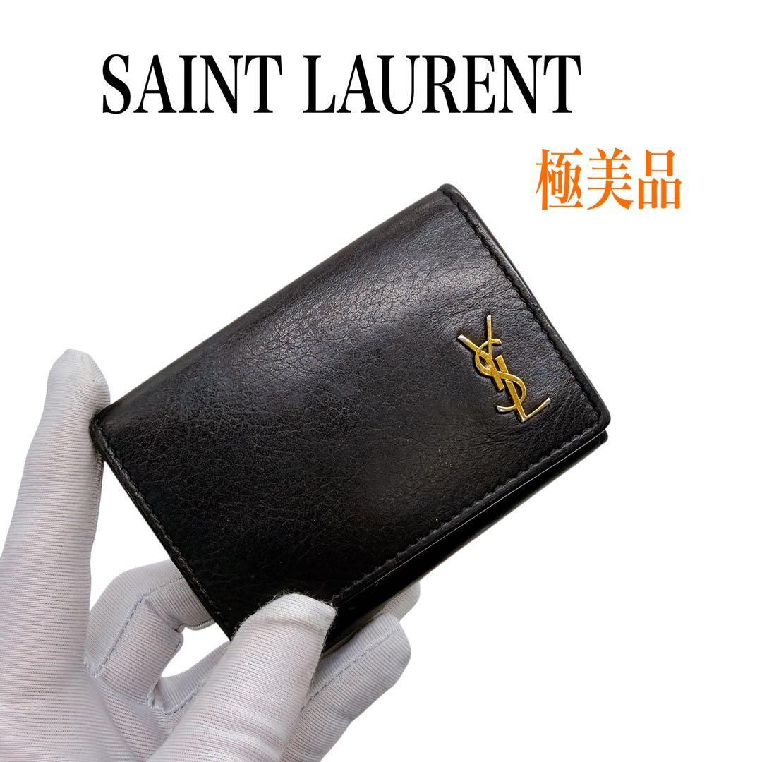 サンローラン パリ レザー YSLロゴ 三つ折り財布 SAINTLAURENT