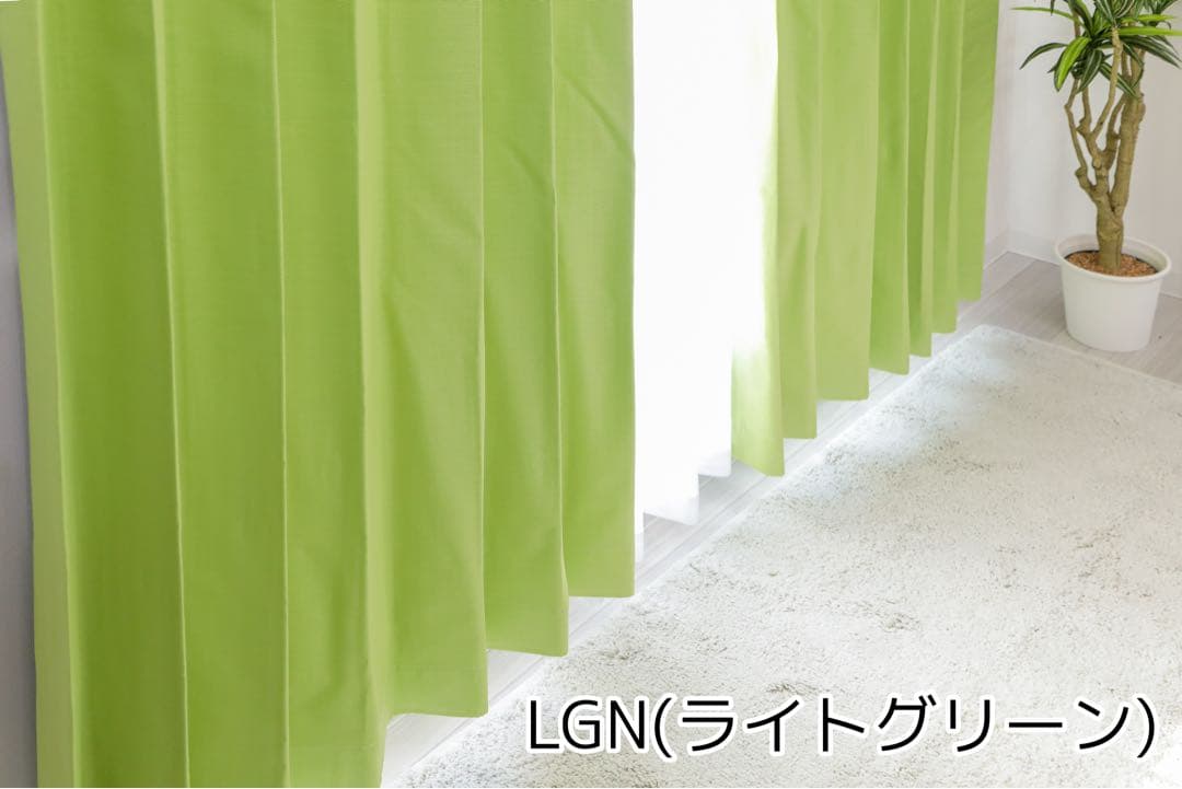 えのき茸　完全遮光・防音・遮熱・保温カーテン　LGN 2枚