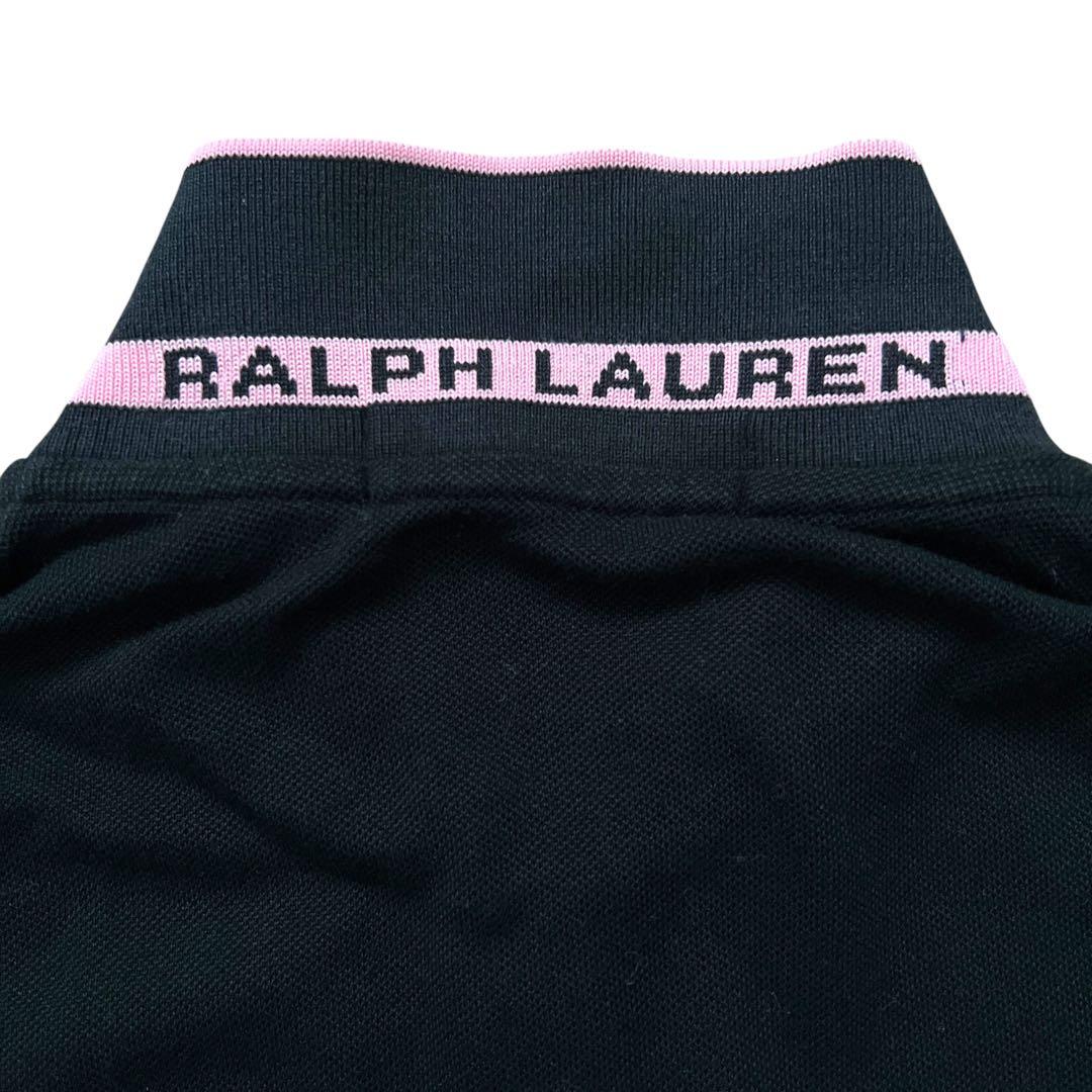 Ralph Lauren　pink pony　ポロシャツ　黒ピンク　刺繍　M