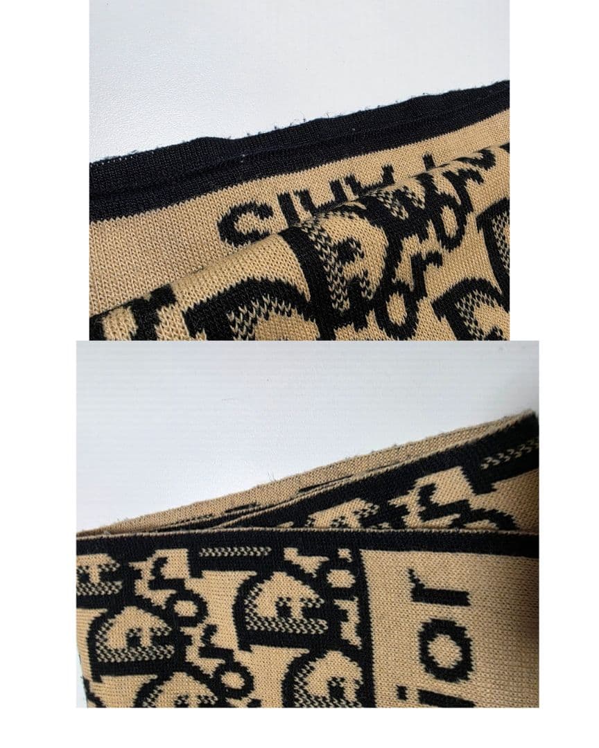 Christian Dior トロッター オブリーグ柄 マフラー　ベージュ