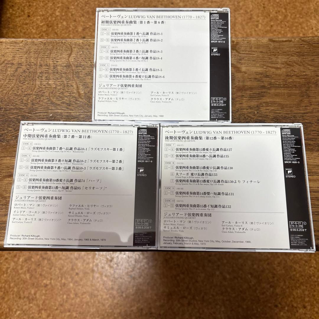 ベートーヴェン:弦楽四重奏曲全集 ジュリアードSQ