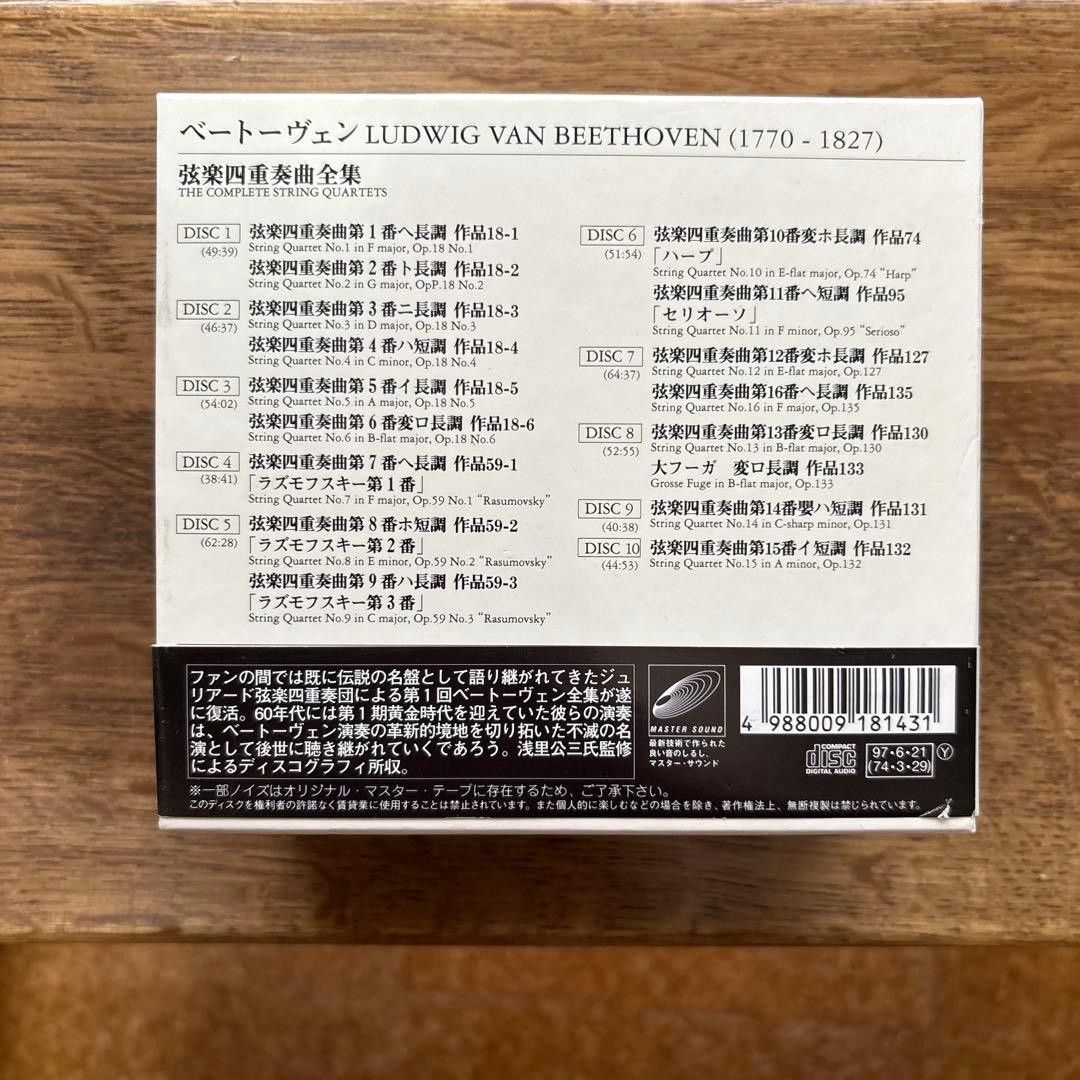 ベートーヴェン:弦楽四重奏曲全集 ジュリアードSQ