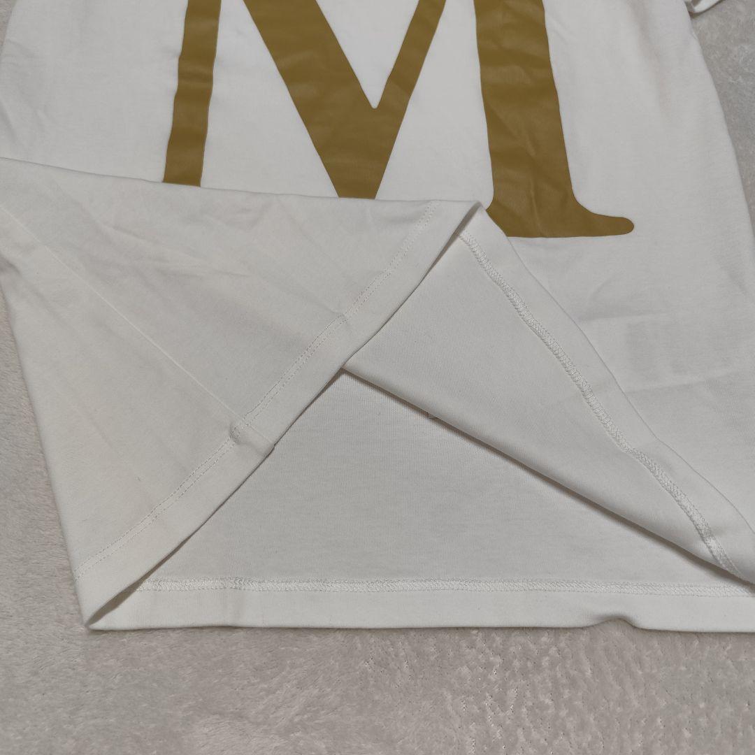 新品 MaxMara プリント Tシャツ ホワイト×キャメル XS