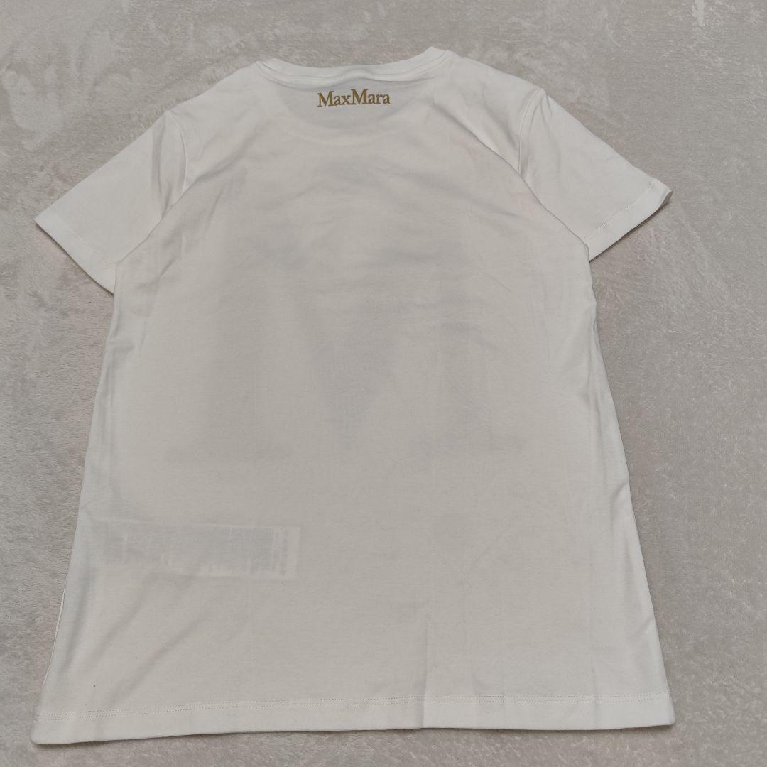 新品 MaxMara プリント Tシャツ ホワイト×キャメル XS